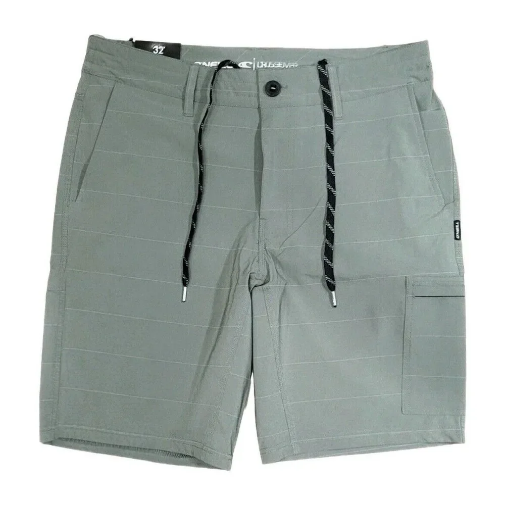 O'Neill Men's Crossover Hybrid Shorts Stretch Fabric Cargo Pocket Green Size 40